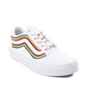 ✔️#41 New with Tags Vans Old Skool Pride Skate Shoe - White / Rainbow